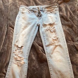 Ripped low-rise American Eagle jeans